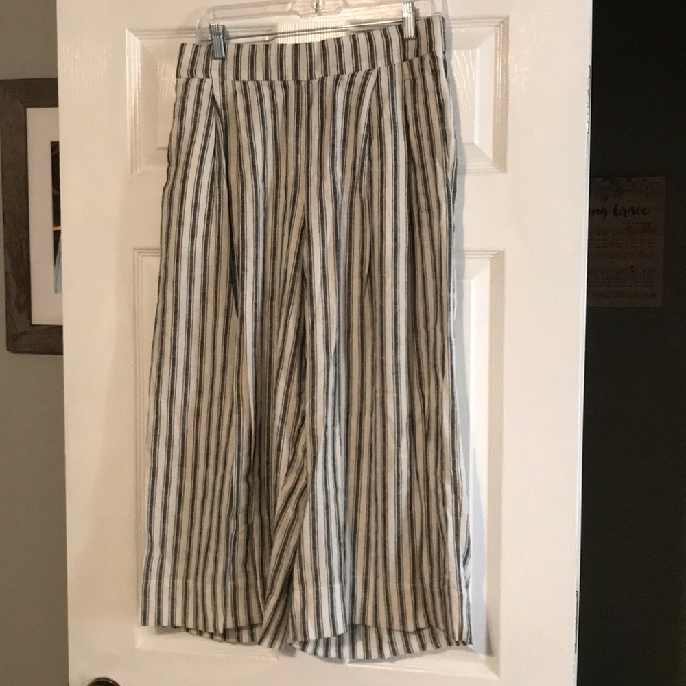 Linen wide leg crops
